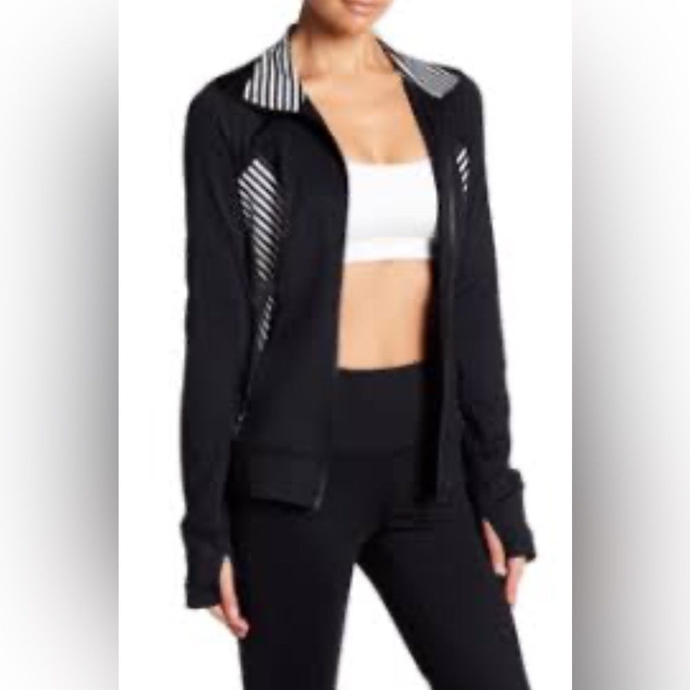 Zella black and white zip up sweat jacket 3X